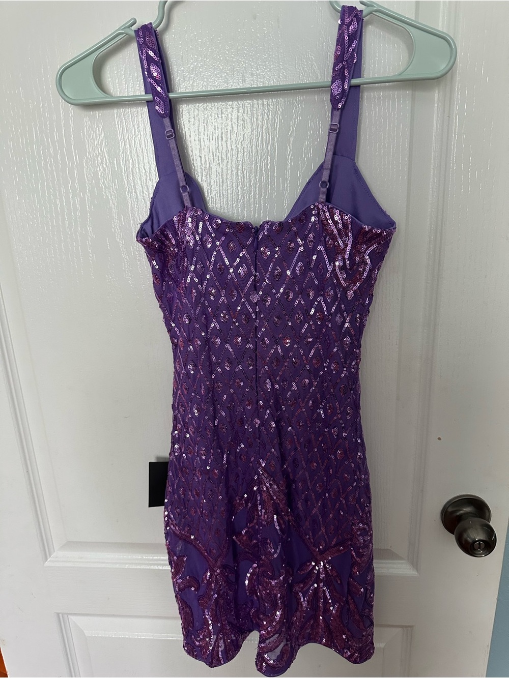 Lulu's Purple Sequin Embellished Mini Dress - Picture 4 of 4